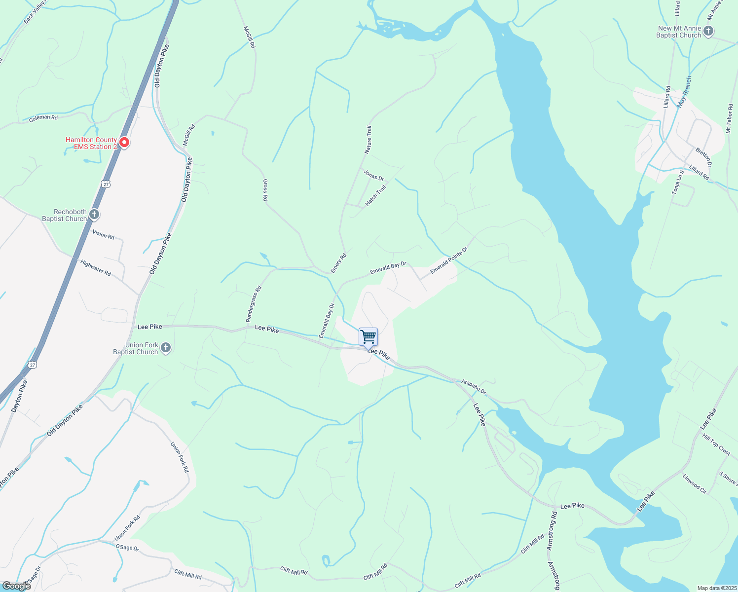 map of restaurants, bars, coffee shops, grocery stores, and more near 13060 Emerald Creek Cir in Soddy-Daisy