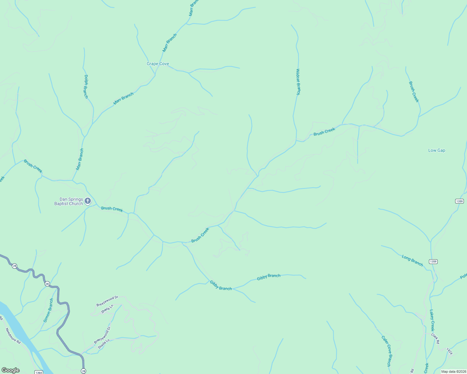 map of restaurants, bars, coffee shops, grocery stores, and more near 150 Bingham Road in Bryson City