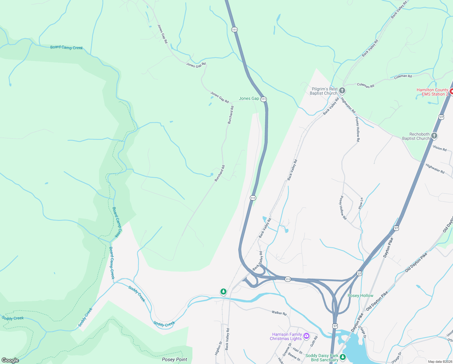 map of restaurants, bars, coffee shops, grocery stores, and more near 12034 Laurbrow Road in Soddy-Daisy