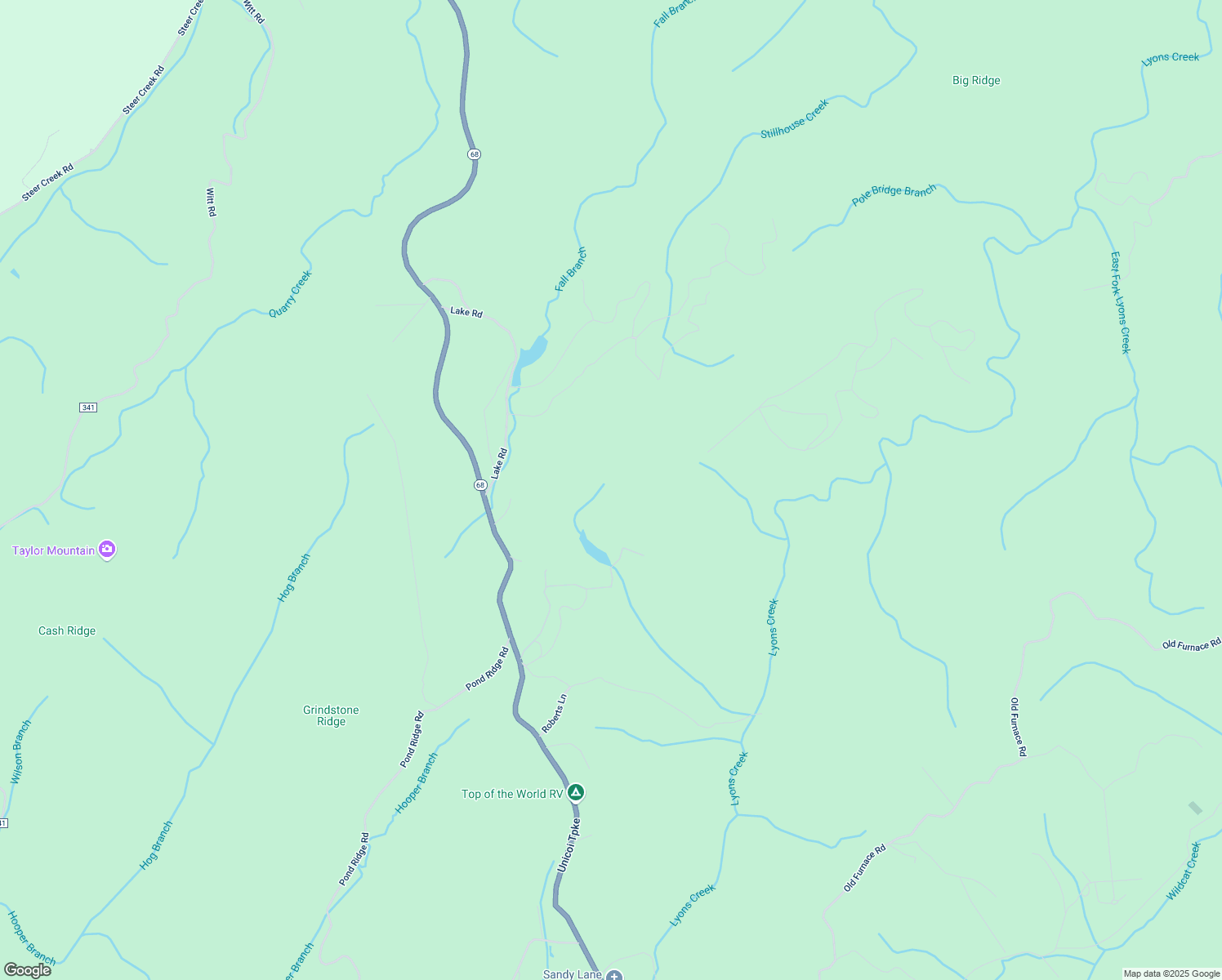map of restaurants, bars, coffee shops, grocery stores, and more near 10721 New Highway 68 in Tellico Plains