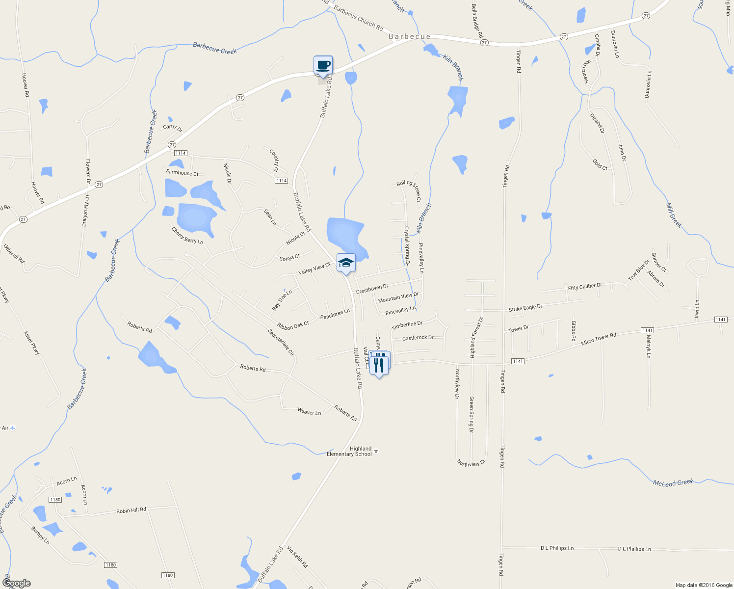 map of restaurants, bars, coffee shops, grocery stores, and more near 78 Cresthaven Dr in Sanford