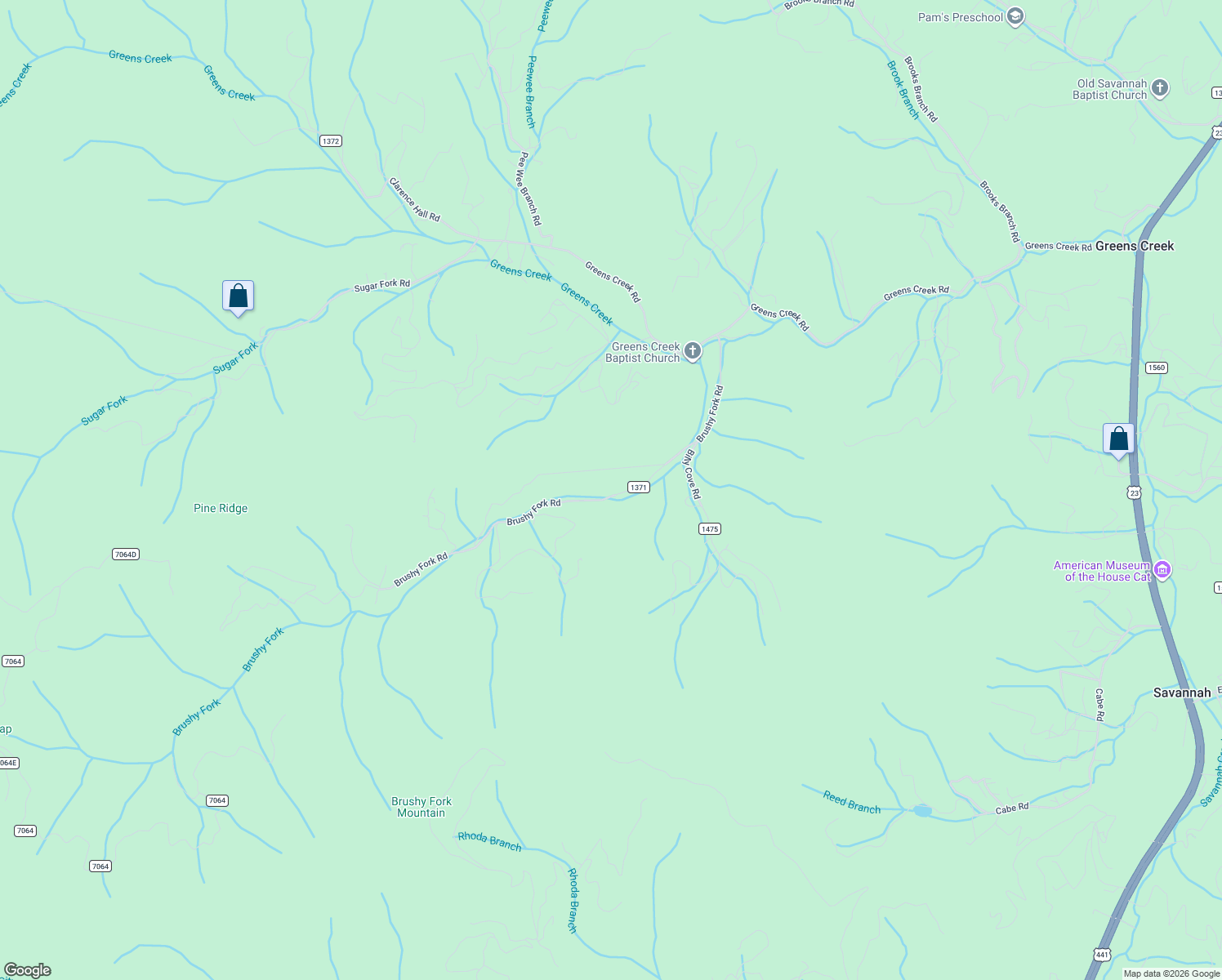 map of restaurants, bars, coffee shops, grocery stores, and more near 4A Laurel Branch Road in Sylva