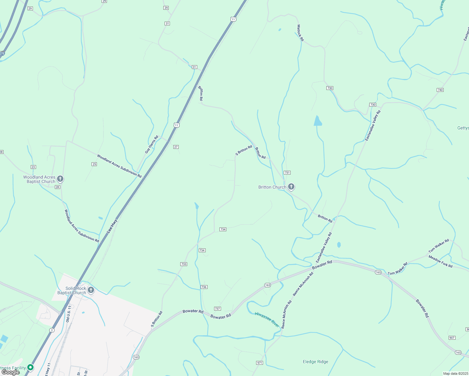 map of restaurants, bars, coffee shops, grocery stores, and more near 181 South Britton Road in Calhoun