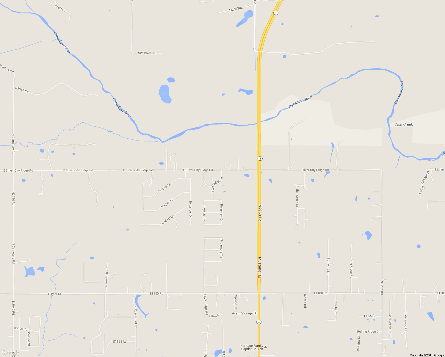 map of restaurants, bars, coffee shops, grocery stores, and more near 1902 River Ridge Lane in Tuttle