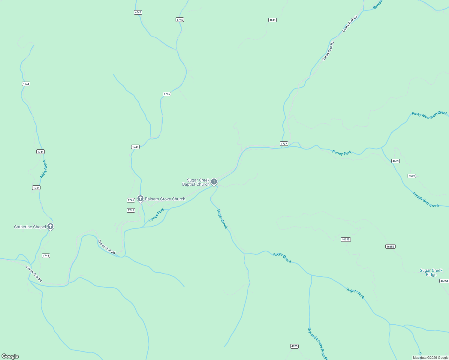 map of restaurants, bars, coffee shops, grocery stores, and more near 38 Larkspur Ln in Cullowhee