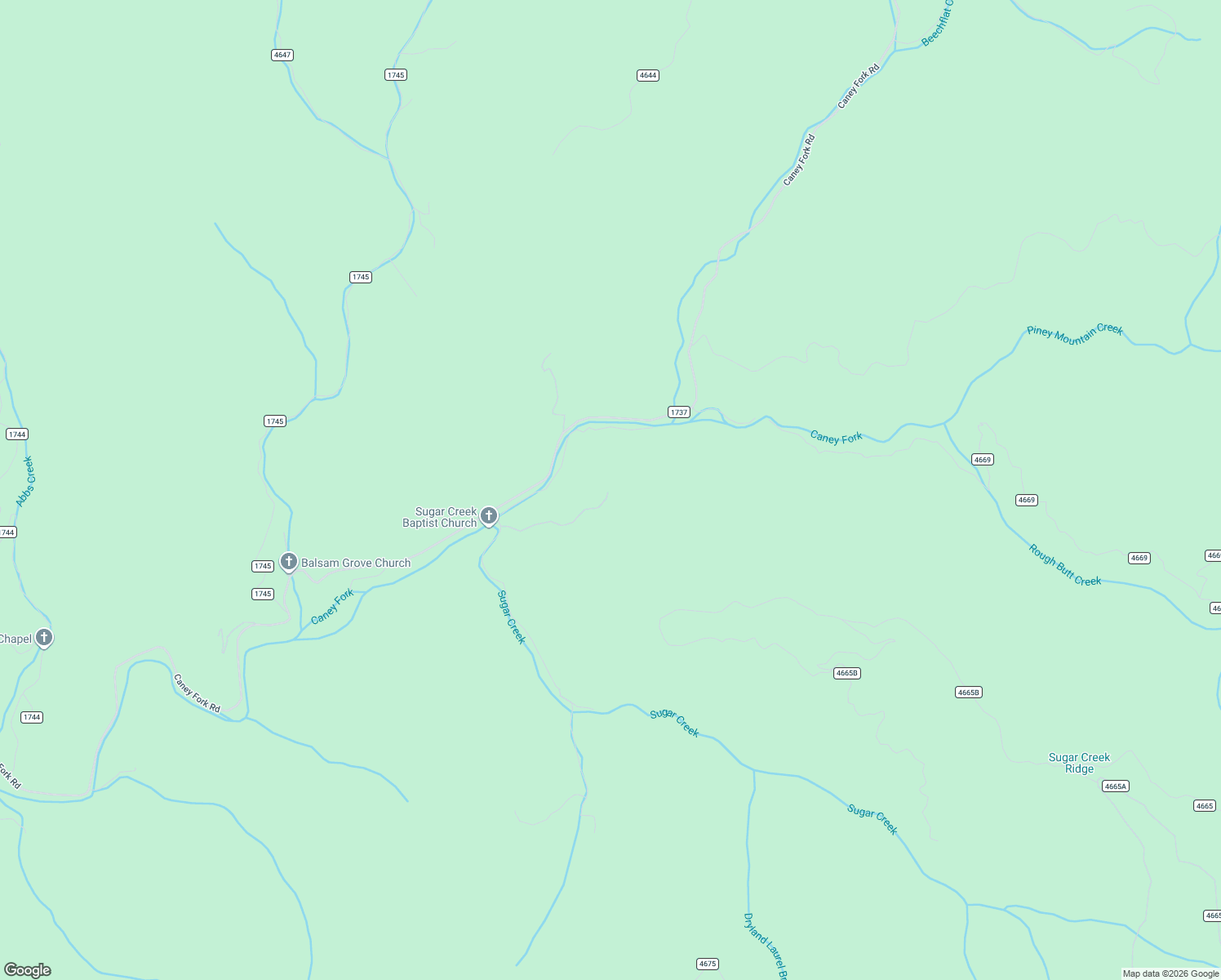 map of restaurants, bars, coffee shops, grocery stores, and more near 49 Sugar Creek Road in Cullowhee