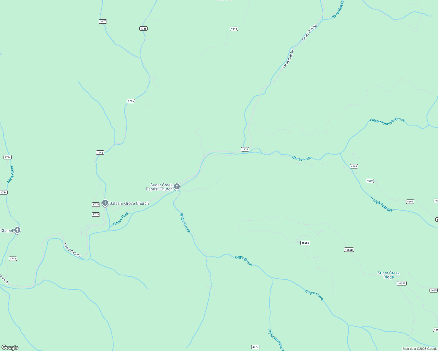 map of restaurants, bars, coffee shops, grocery stores, and more near 49 Sugar Creek Road in Cullowhee
