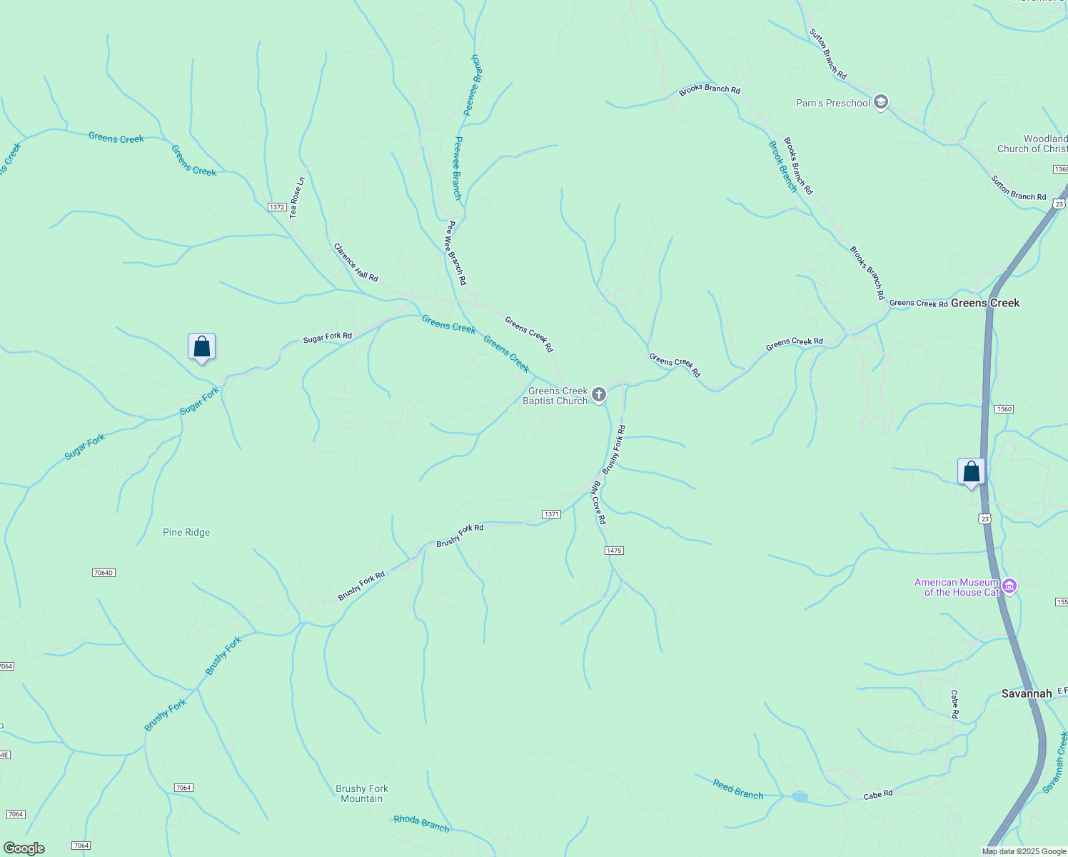 map of restaurants, bars, coffee shops, grocery stores, and more near 343 Rainbo Drive in Sylva