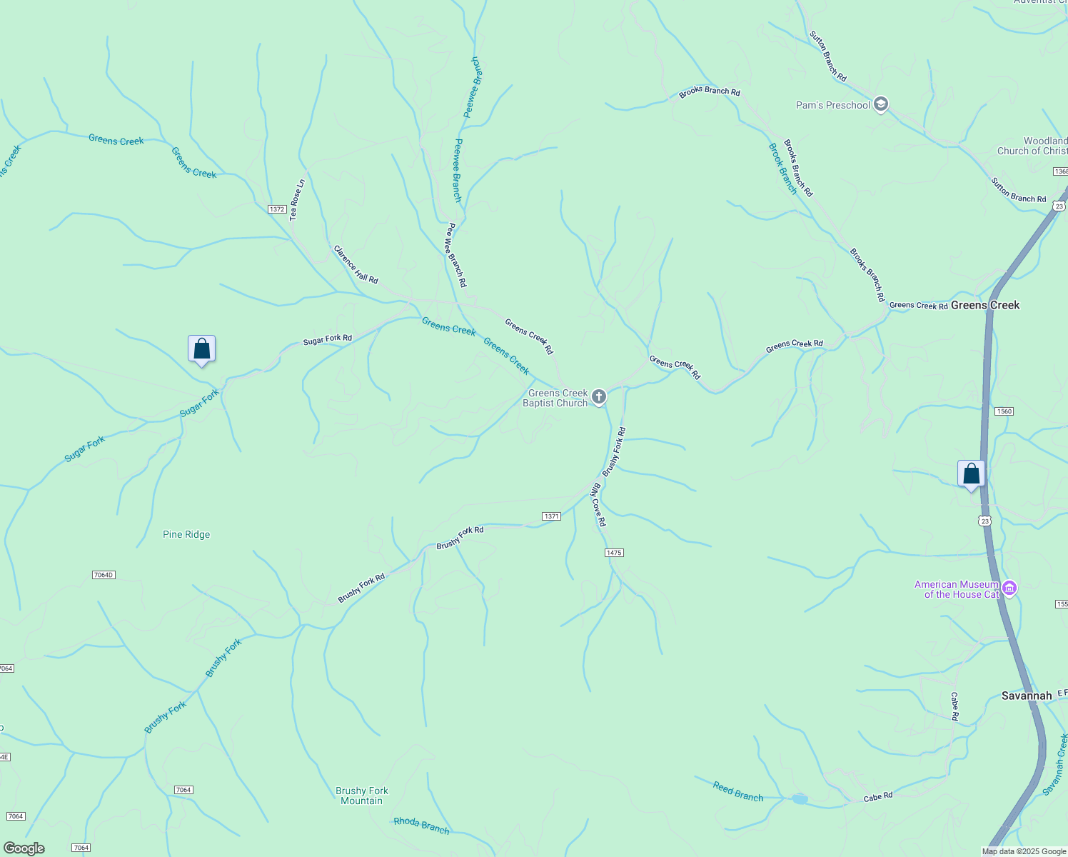 map of restaurants, bars, coffee shops, grocery stores, and more near 343 Rainbo Drive in Sylva