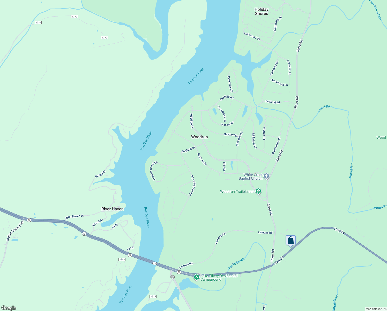 map of restaurants, bars, coffee shops, grocery stores, and more near 116 Flag Court in Mount Gilead