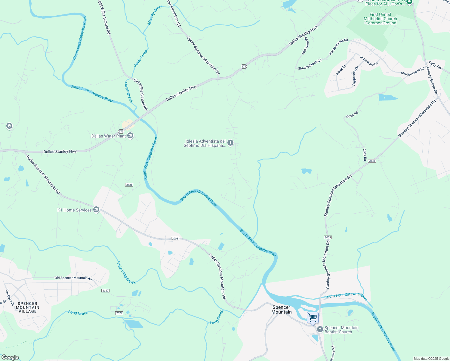 map of restaurants, bars, coffee shops, grocery stores, and more near 122 Deepwood Road in Stanley