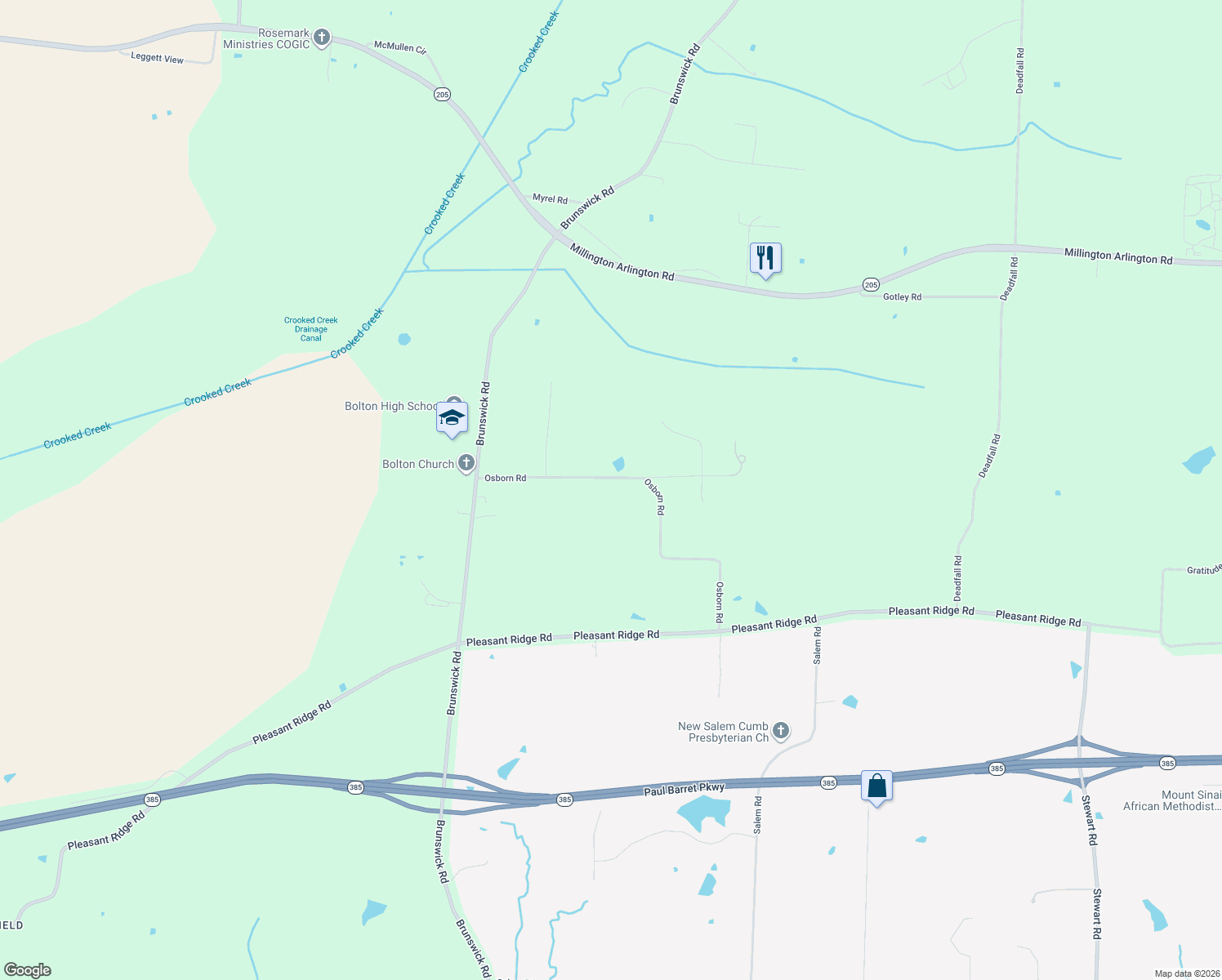 map of restaurants, bars, coffee shops, grocery stores, and more near 9263 Osborn Road in Arlington