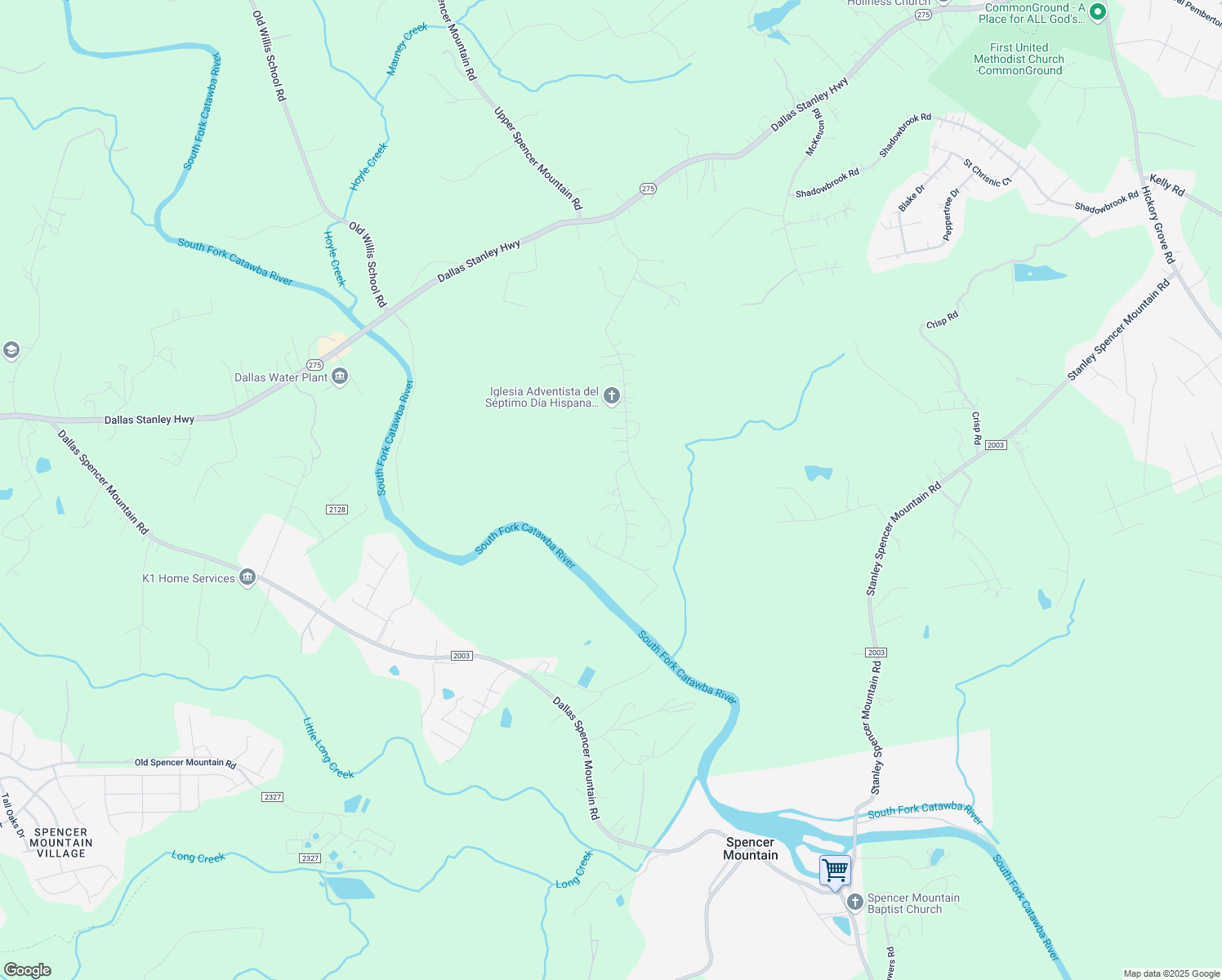map of restaurants, bars, coffee shops, grocery stores, and more near 122 Deepwood Road in Stanley