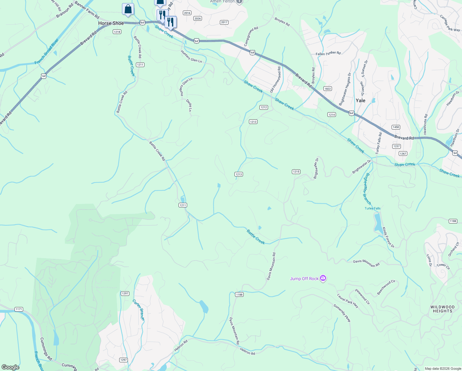 map of restaurants, bars, coffee shops, grocery stores, and more near 1207 Kilpatrick Road in Hendersonville