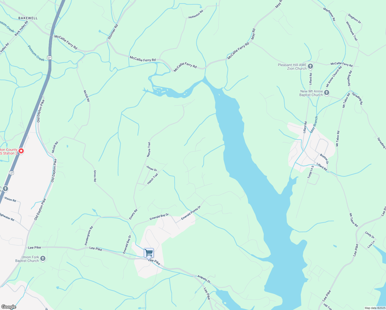 map of restaurants, bars, coffee shops, grocery stores, and more near 13210 Blakeslee Drive in Soddy-Daisy
