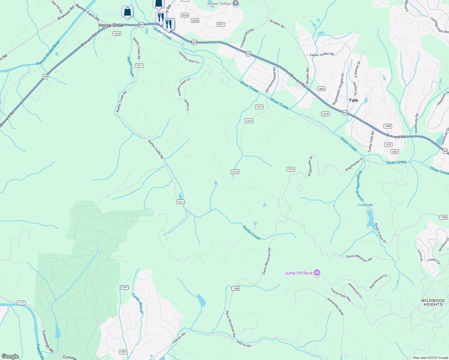 map of restaurants, bars, coffee shops, grocery stores, and more near 1207 Kilpatrick Road in Hendersonville
