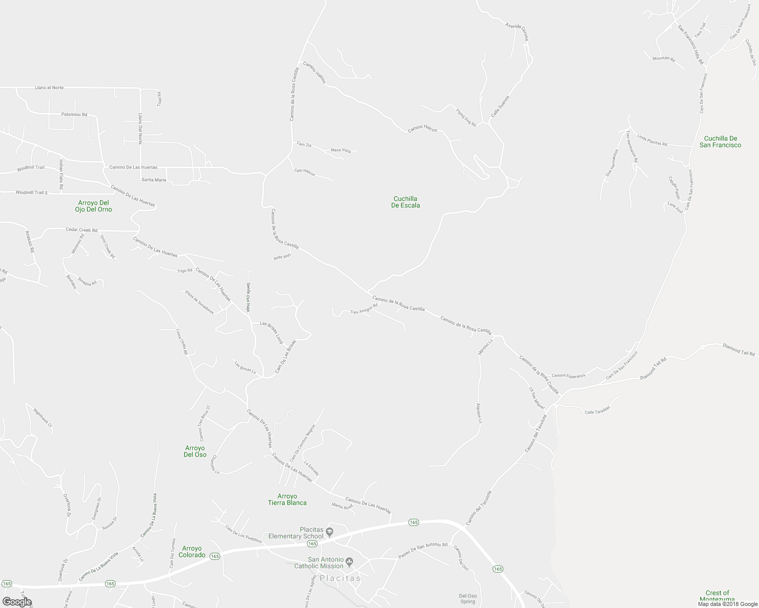 map of restaurants, bars, coffee shops, grocery stores, and more near 10 Tres Amigos Road in Placitas