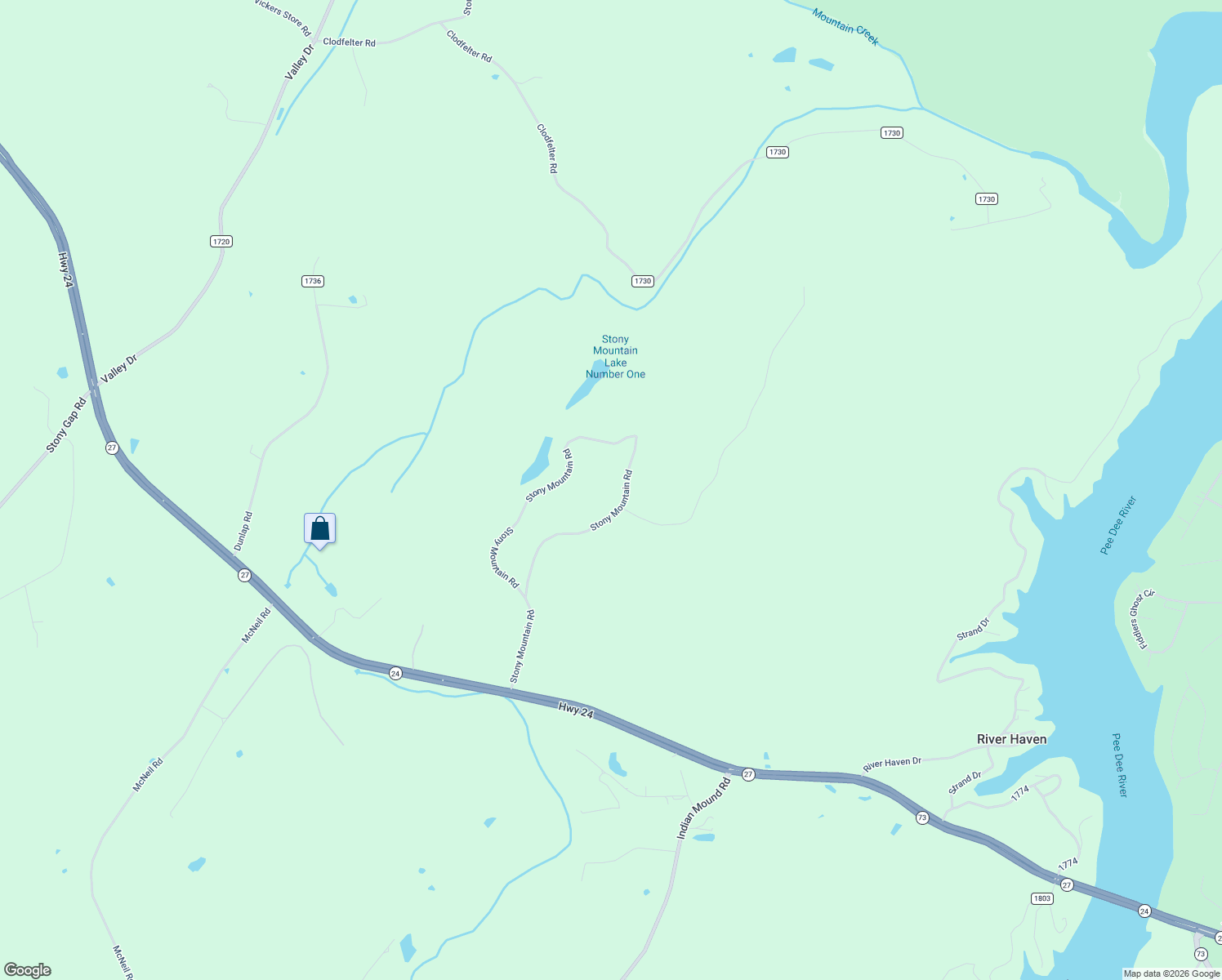 map of restaurants, bars, coffee shops, grocery stores, and more near 25121 Stony Mountain Road in Albemarle