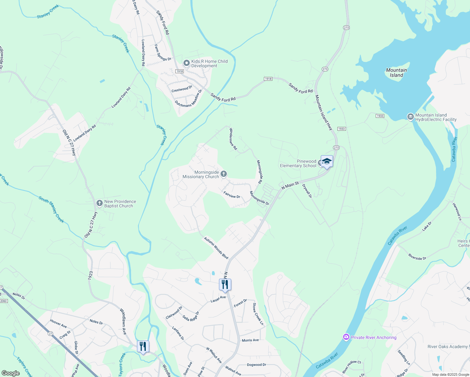 map of restaurants, bars, coffee shops, grocery stores, and more near 639 Morningside Drive in Mount Holly