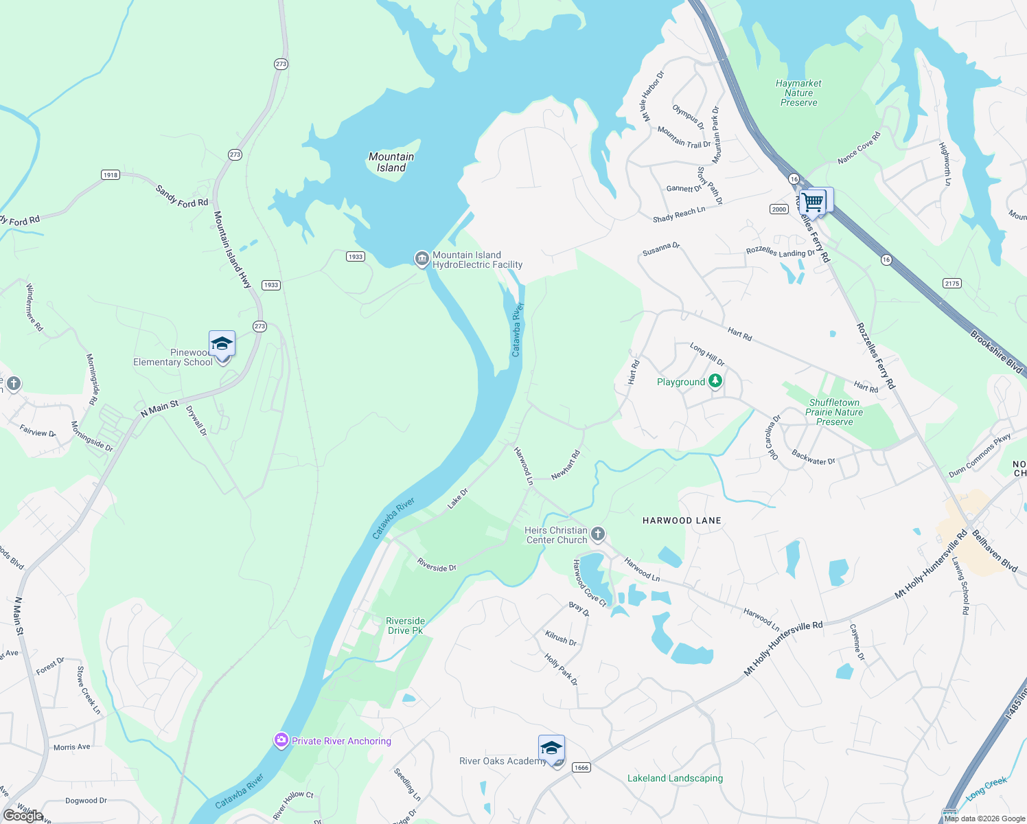 map of restaurants, bars, coffee shops, grocery stores, and more near 1408 Hart Road in Charlotte