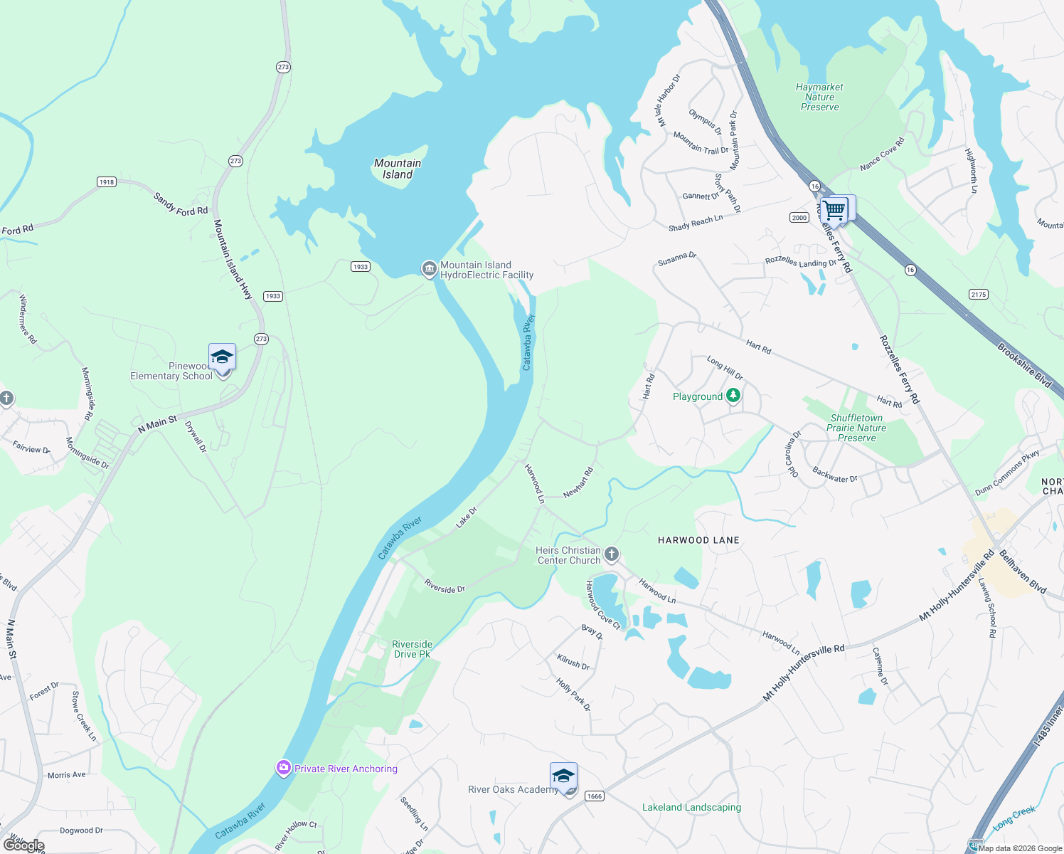 map of restaurants, bars, coffee shops, grocery stores, and more near 1408 Hart Road in Charlotte
