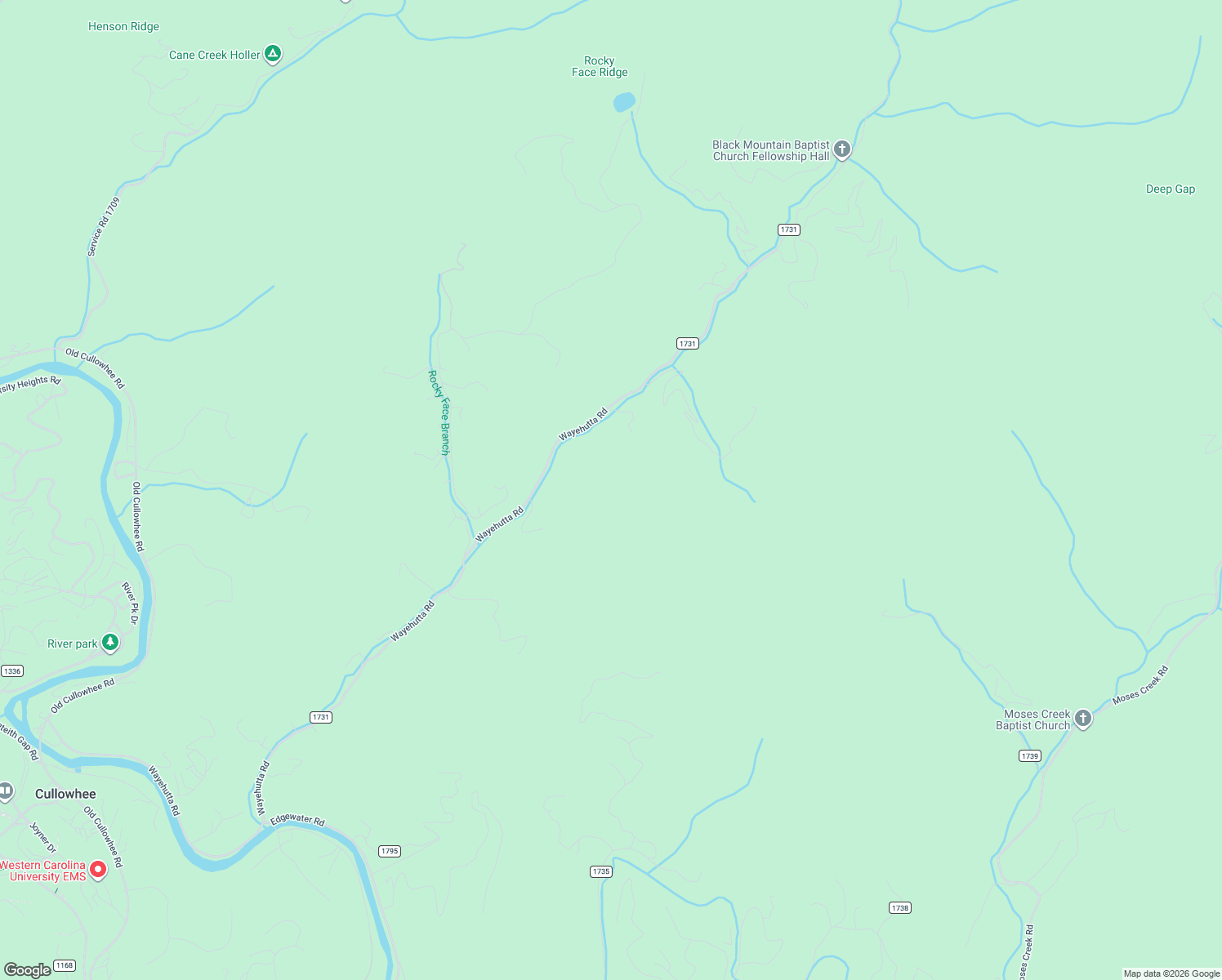 map of restaurants, bars, coffee shops, grocery stores, and more near 2360 Wayehutta Road in Cullowhee