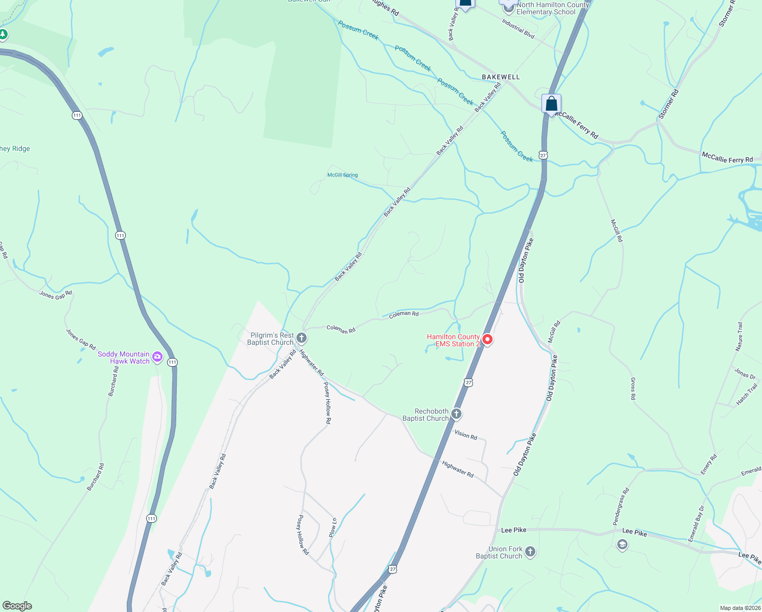 map of restaurants, bars, coffee shops, grocery stores, and more near 12818 Newman Green Road in Soddy-Daisy