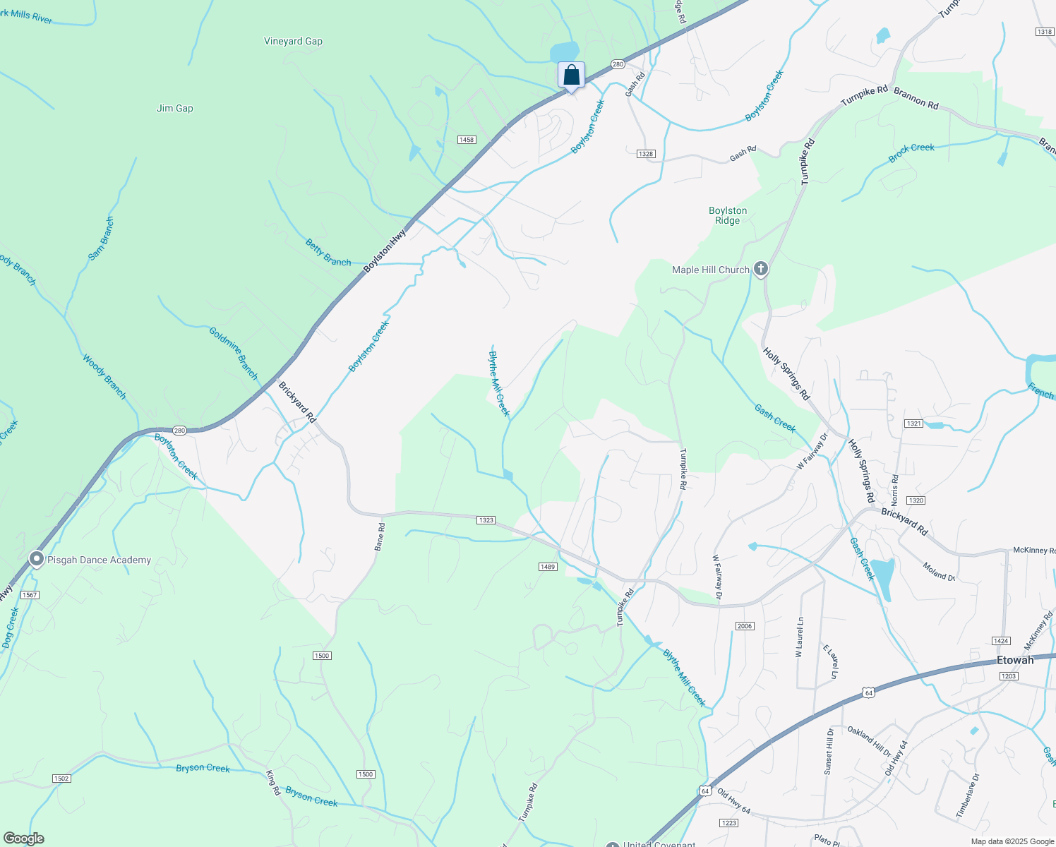 map of restaurants, bars, coffee shops, grocery stores, and more near 451 Old Pole Bridge Road in Horse Shoe