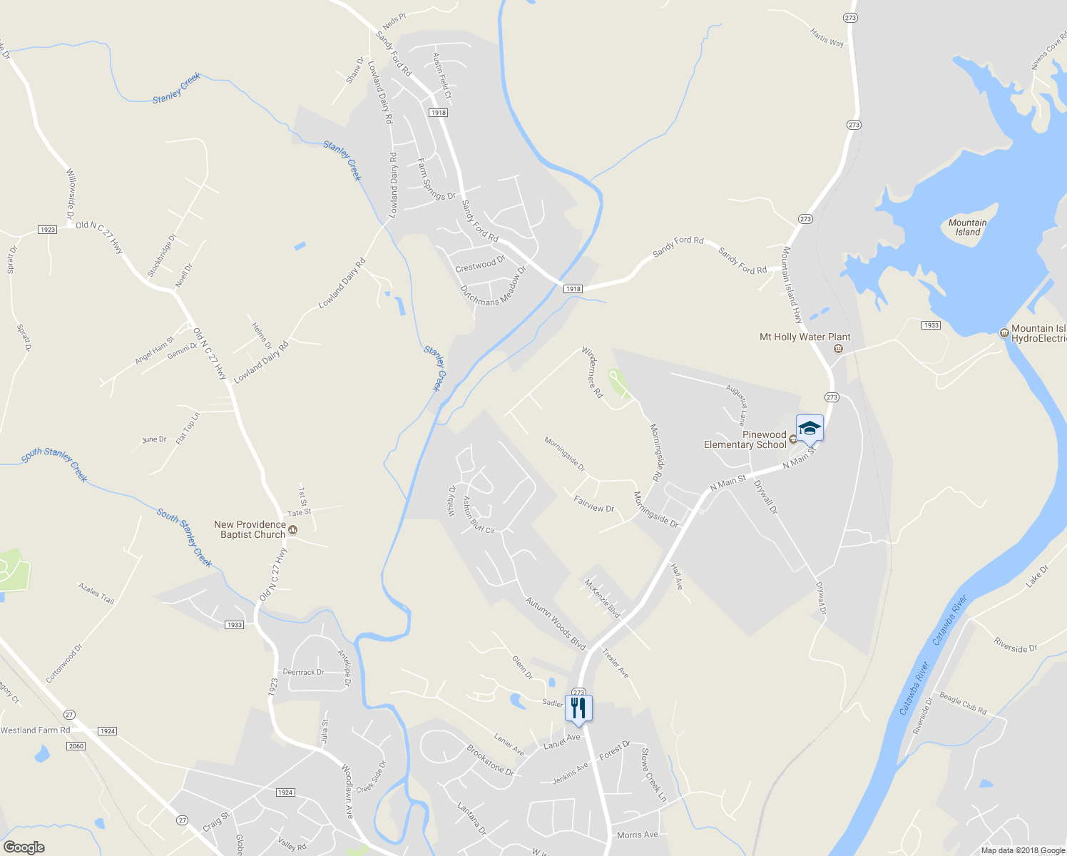 map of restaurants, bars, coffee shops, grocery stores, and more near 105 Victoria Drive in Mount Holly