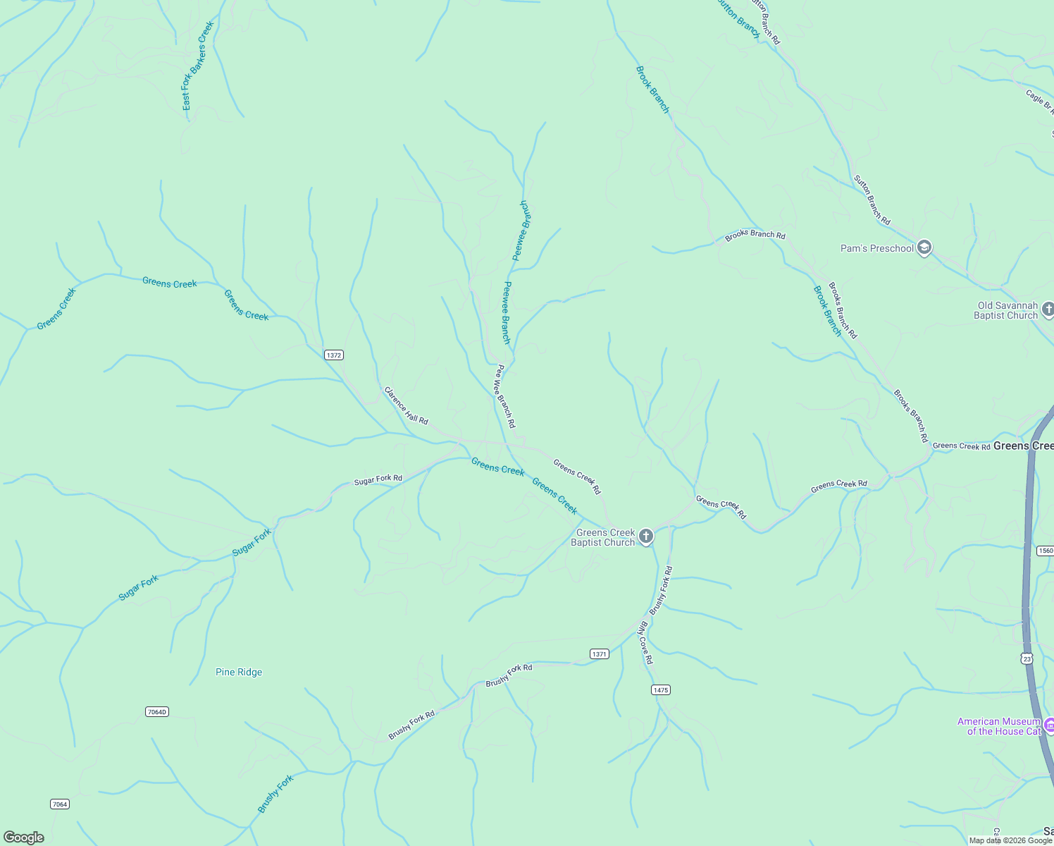 map of restaurants, bars, coffee shops, grocery stores, and more near 36 Pee Wee Branch Road in Sylva