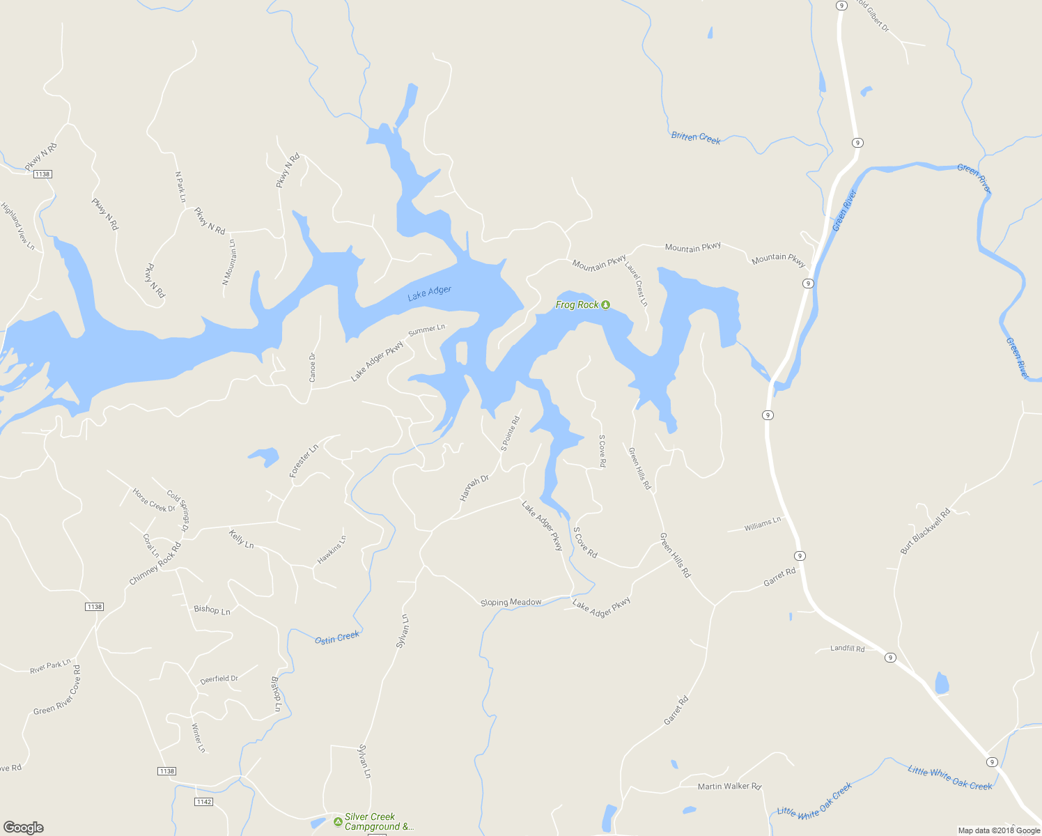 map of restaurants, bars, coffee shops, grocery stores, and more near 434 South Pointe Road in Mill Spring