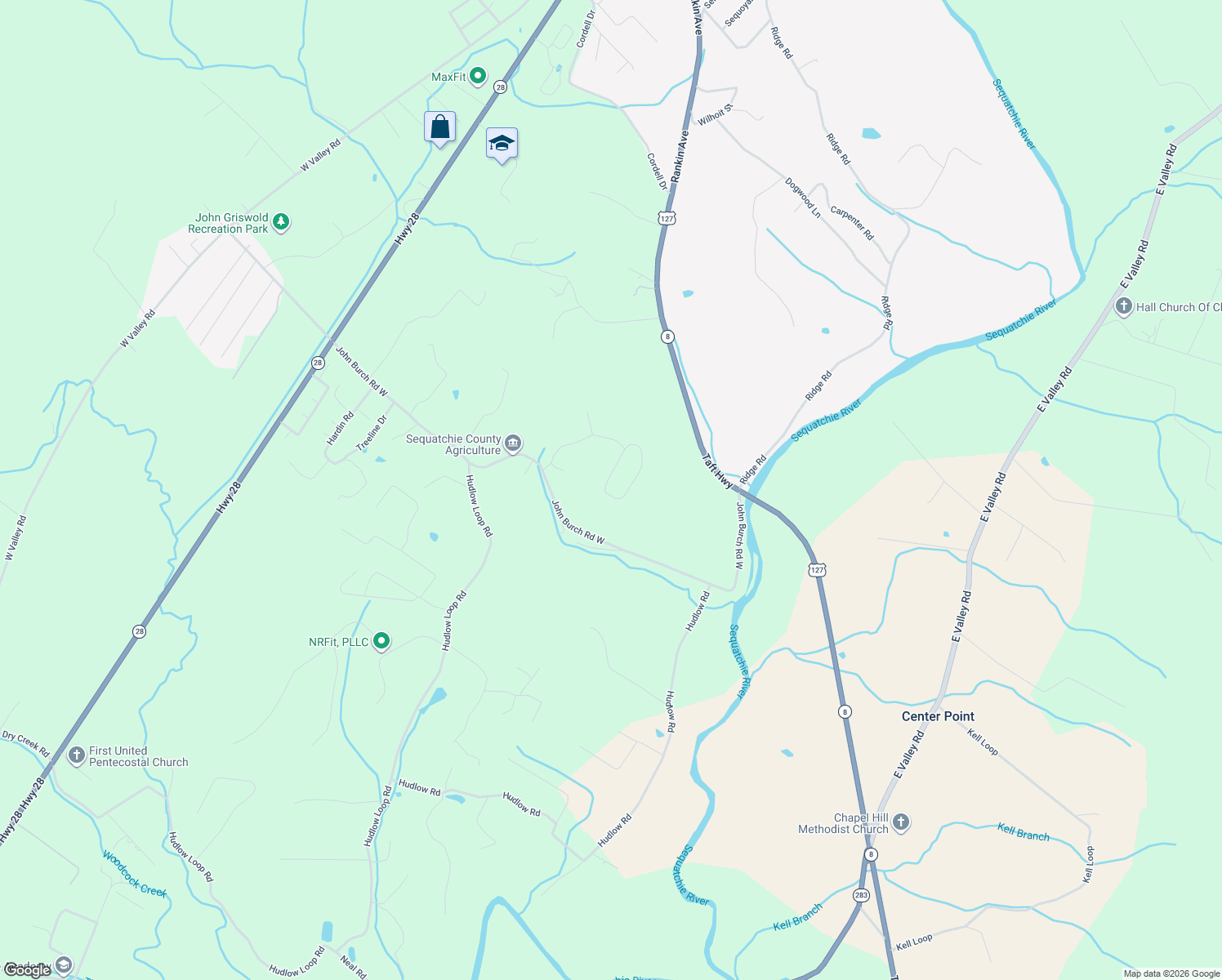 map of restaurants, bars, coffee shops, grocery stores, and more near 317 Skyhigh Drive in Dunlap