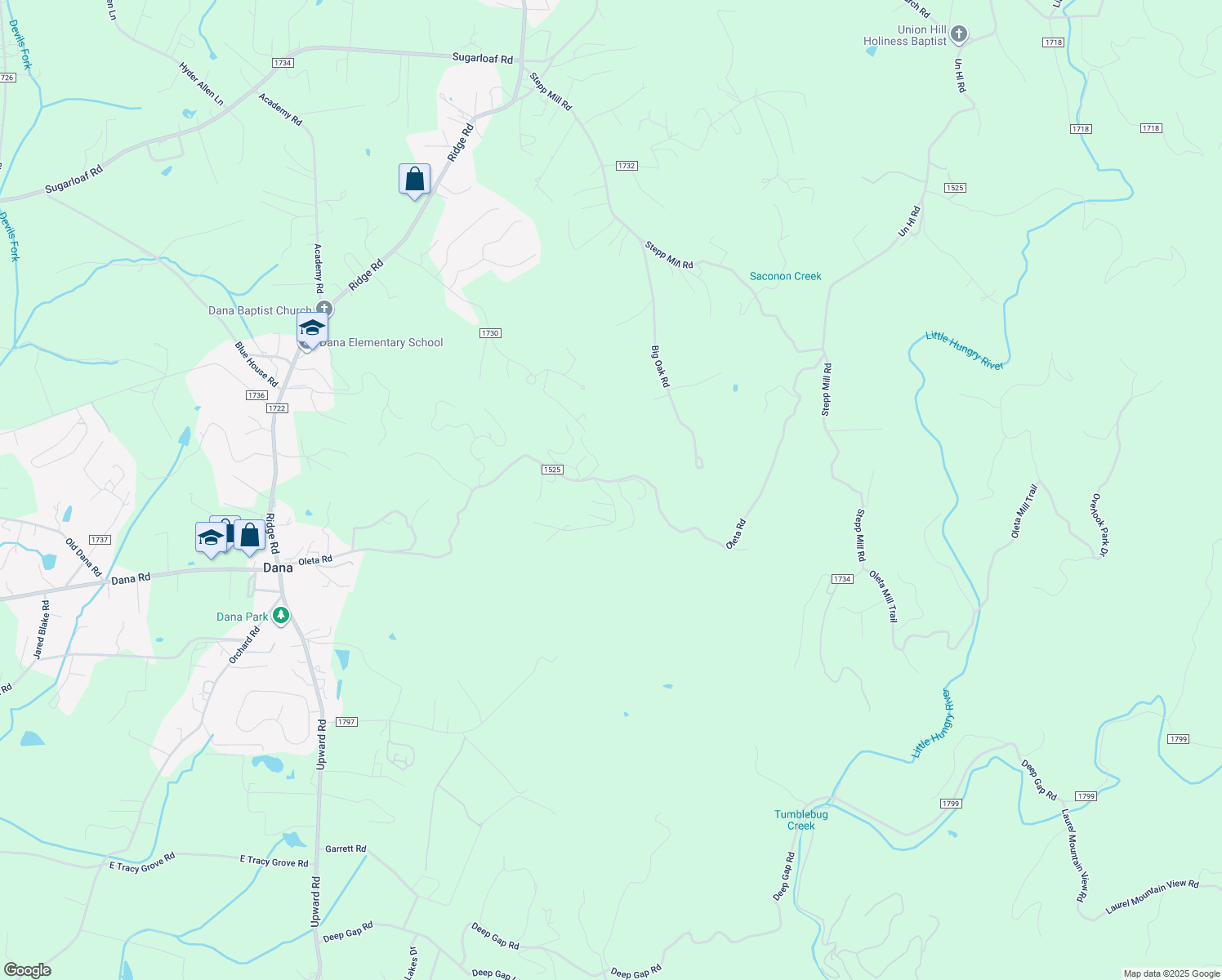 map of restaurants, bars, coffee shops, grocery stores, and more near 47 Justice Hills Drive in Hendersonville