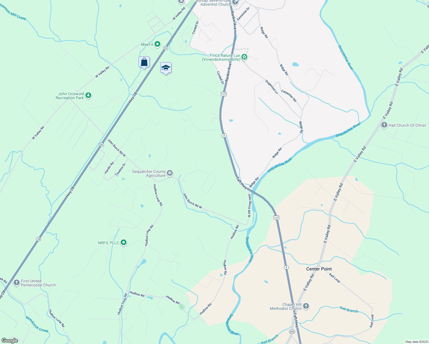 map of restaurants, bars, coffee shops, grocery stores, and more near 41 Skyhigh Drive in Dunlap