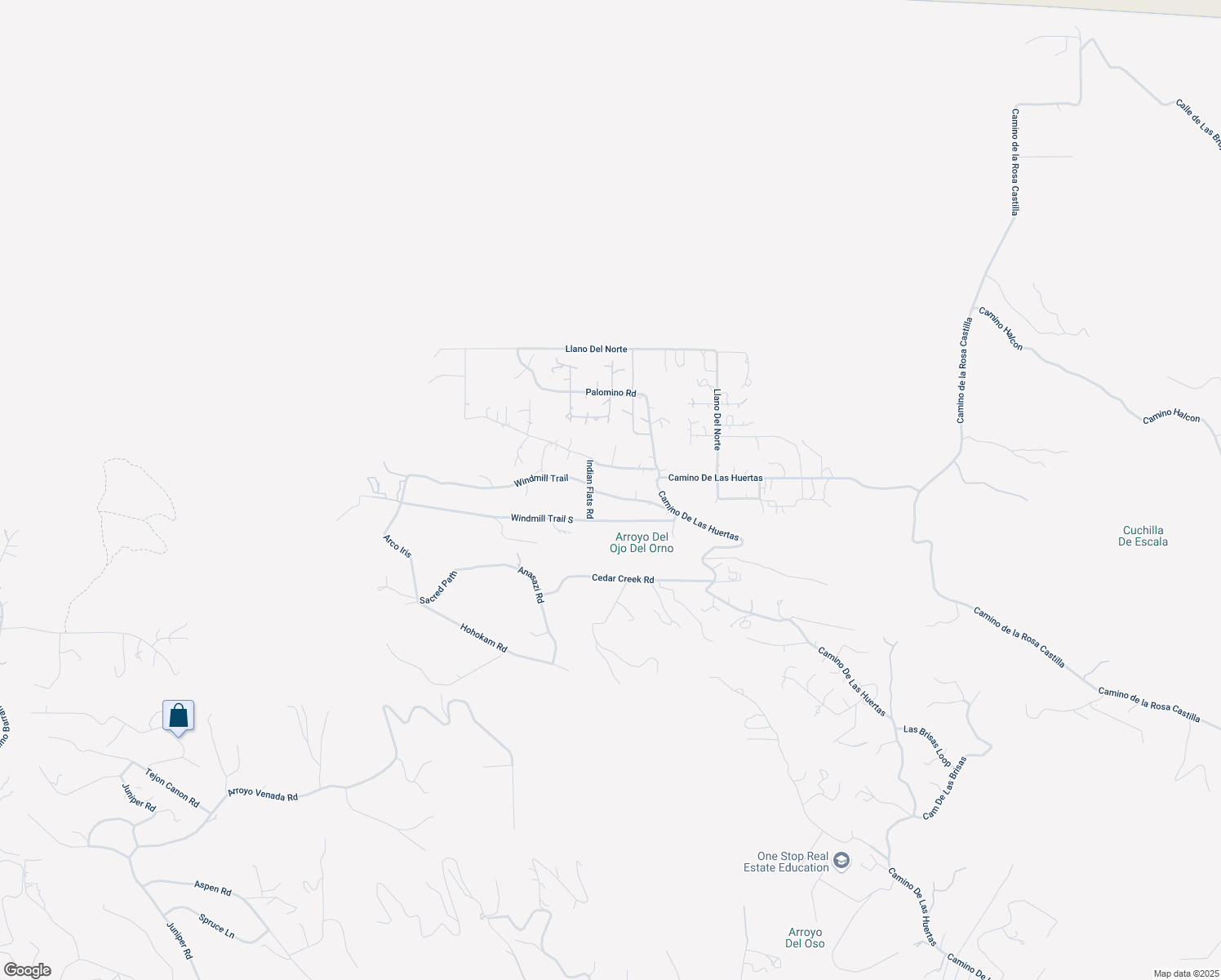 map of restaurants, bars, coffee shops, grocery stores, and more near 154 Windmill Trail in Placitas