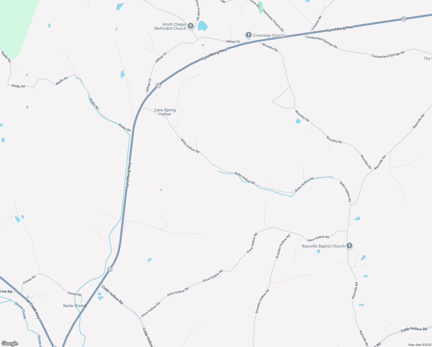 map of restaurants, bars, coffee shops, grocery stores, and more near 830 Bobo Hollow Road in Tullahoma