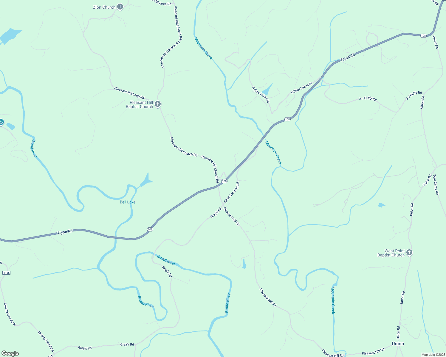 map of restaurants, bars, coffee shops, grocery stores, and more near 2114 North Carolina 108 in Rutherfordton