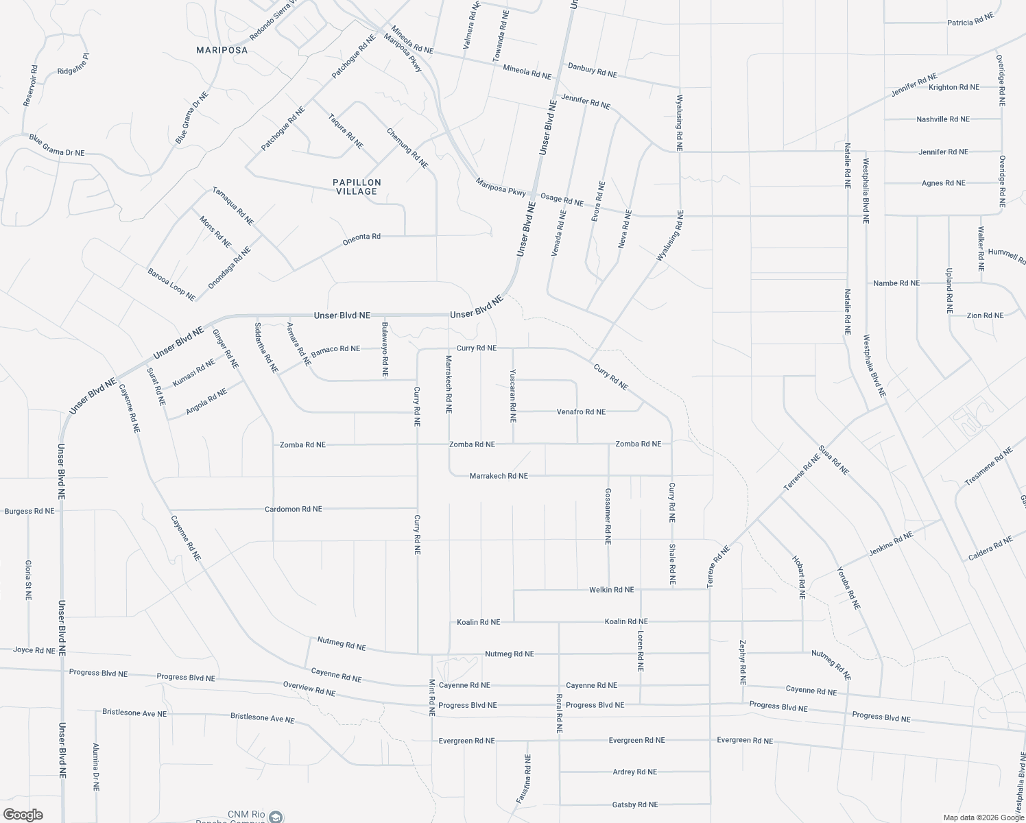 map of restaurants, bars, coffee shops, grocery stores, and more near Yuscaran Road Northeast in Rio Rancho