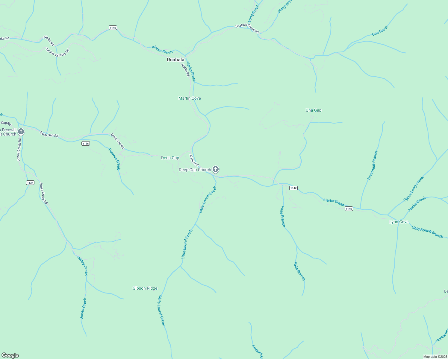 map of restaurants, bars, coffee shops, grocery stores, and more near 8311 Alarka Road in Bryson City