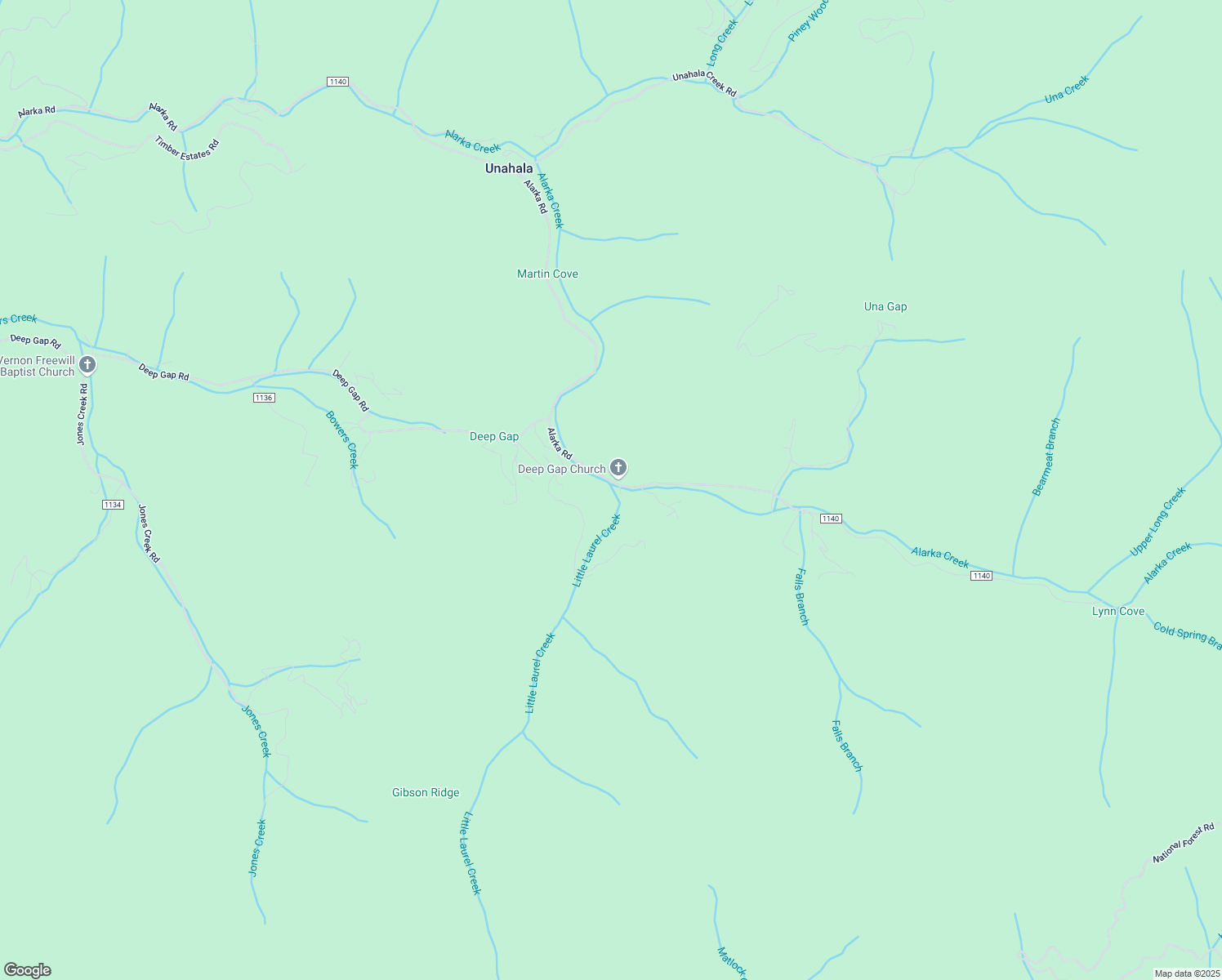 map of restaurants, bars, coffee shops, grocery stores, and more near 8144 Alarka Road in Bryson City