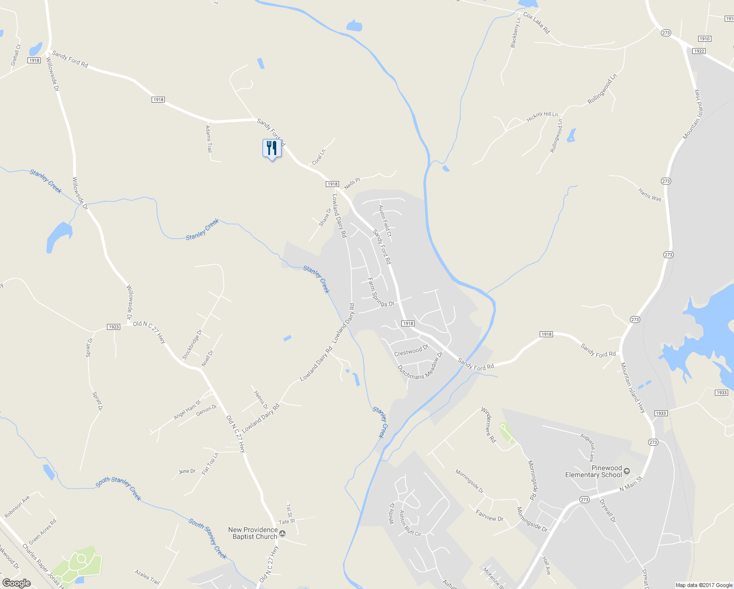 map of restaurants, bars, coffee shops, grocery stores, and more near 108 Adams Trail Circle in Mount Holly