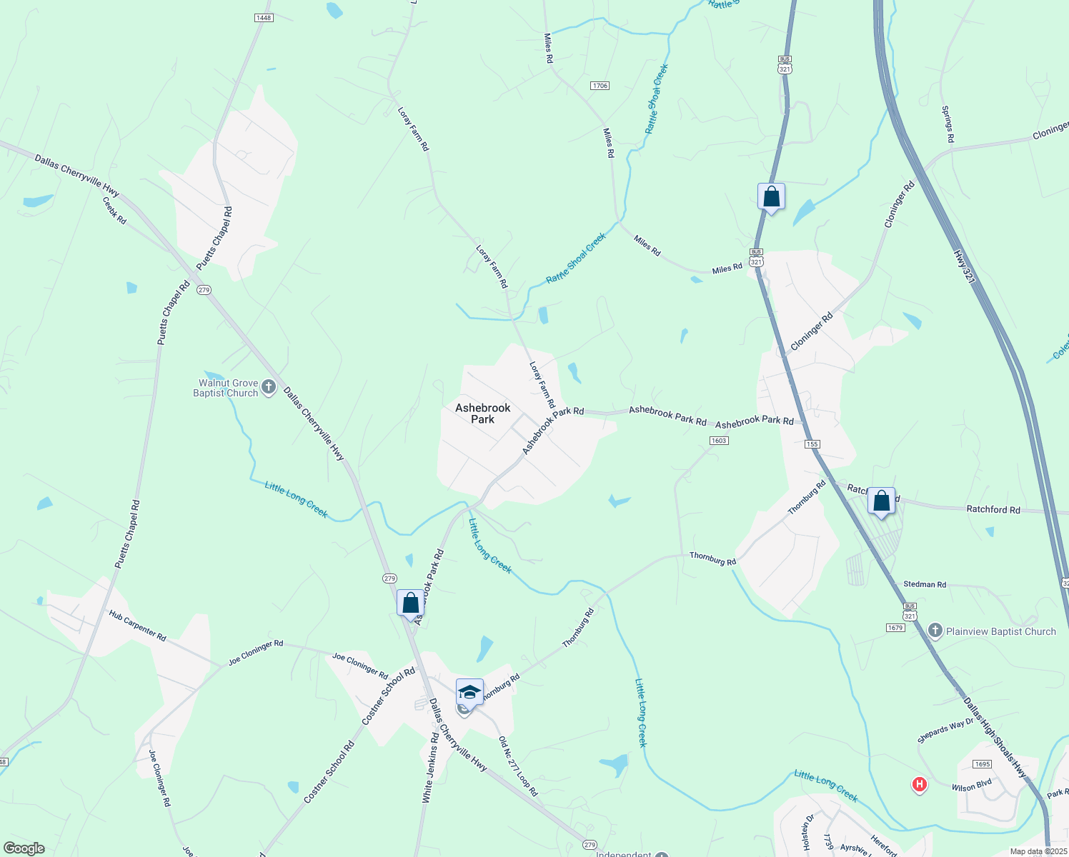 map of restaurants, bars, coffee shops, grocery stores, and more near 511 Ashebrook Park Rd in Dallas