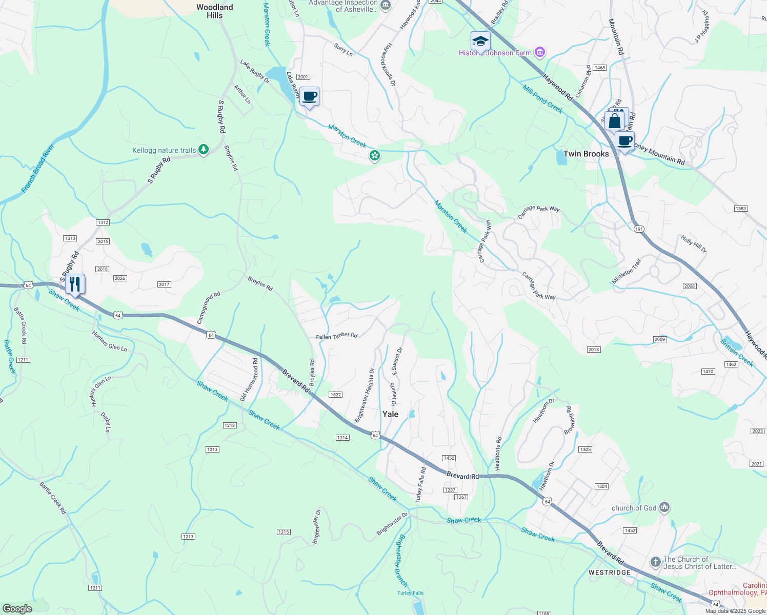 map of restaurants, bars, coffee shops, grocery stores, and more near 110 Ben Mar Lane in Hendersonville
