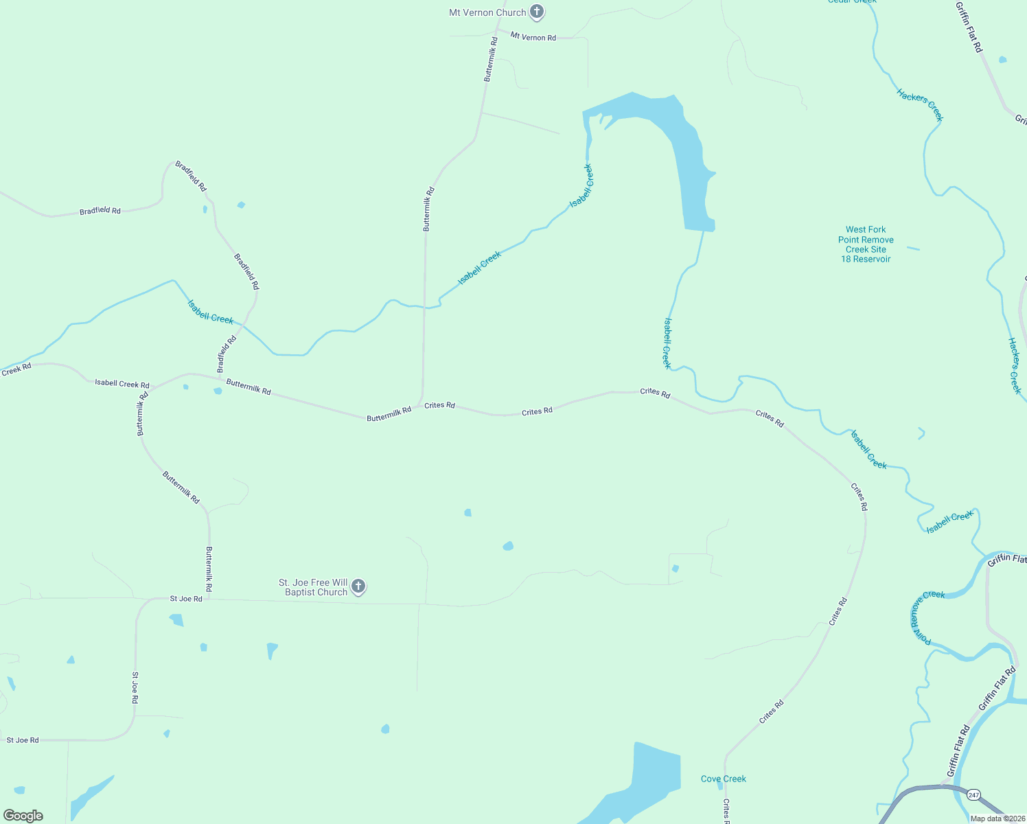 map of restaurants, bars, coffee shops, grocery stores, and more near 291 Crites Road in Russellville