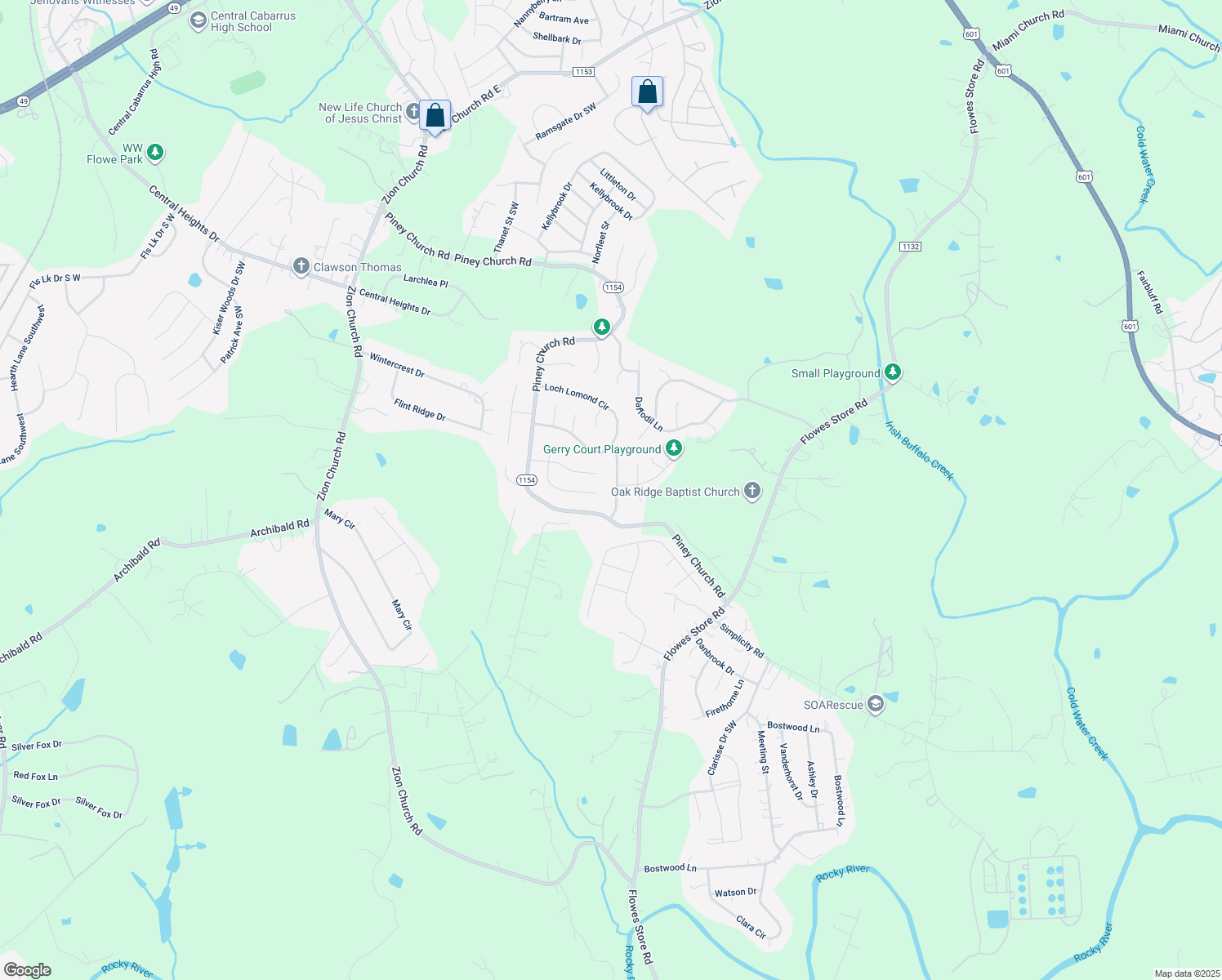 map of restaurants, bars, coffee shops, grocery stores, and more near 4808 Adamshire Ave in Concord
