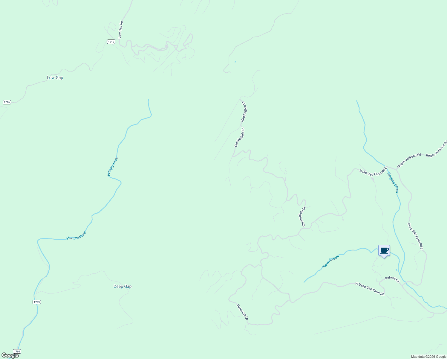 map of restaurants, bars, coffee shops, grocery stores, and more near 190 Nottingham Drive in Mill Spring