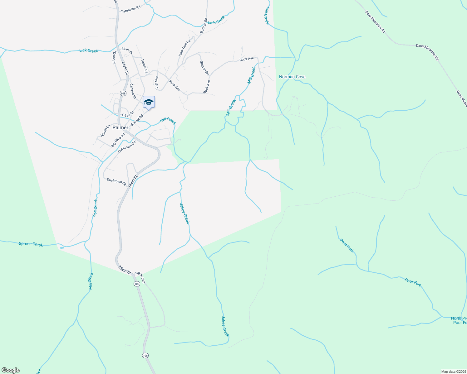 map of restaurants, bars, coffee shops, grocery stores, and more near in Palmer