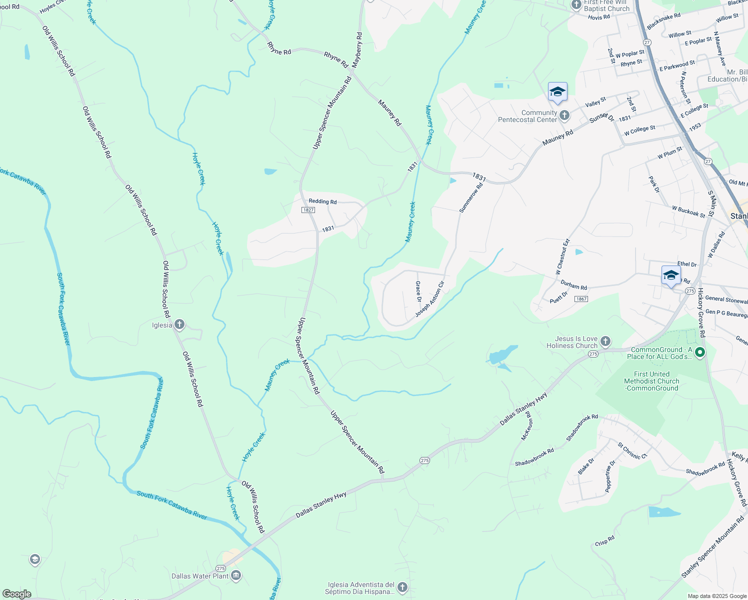 map of restaurants, bars, coffee shops, grocery stores, and more near 809 Joseph Antoon Circle in Stanley