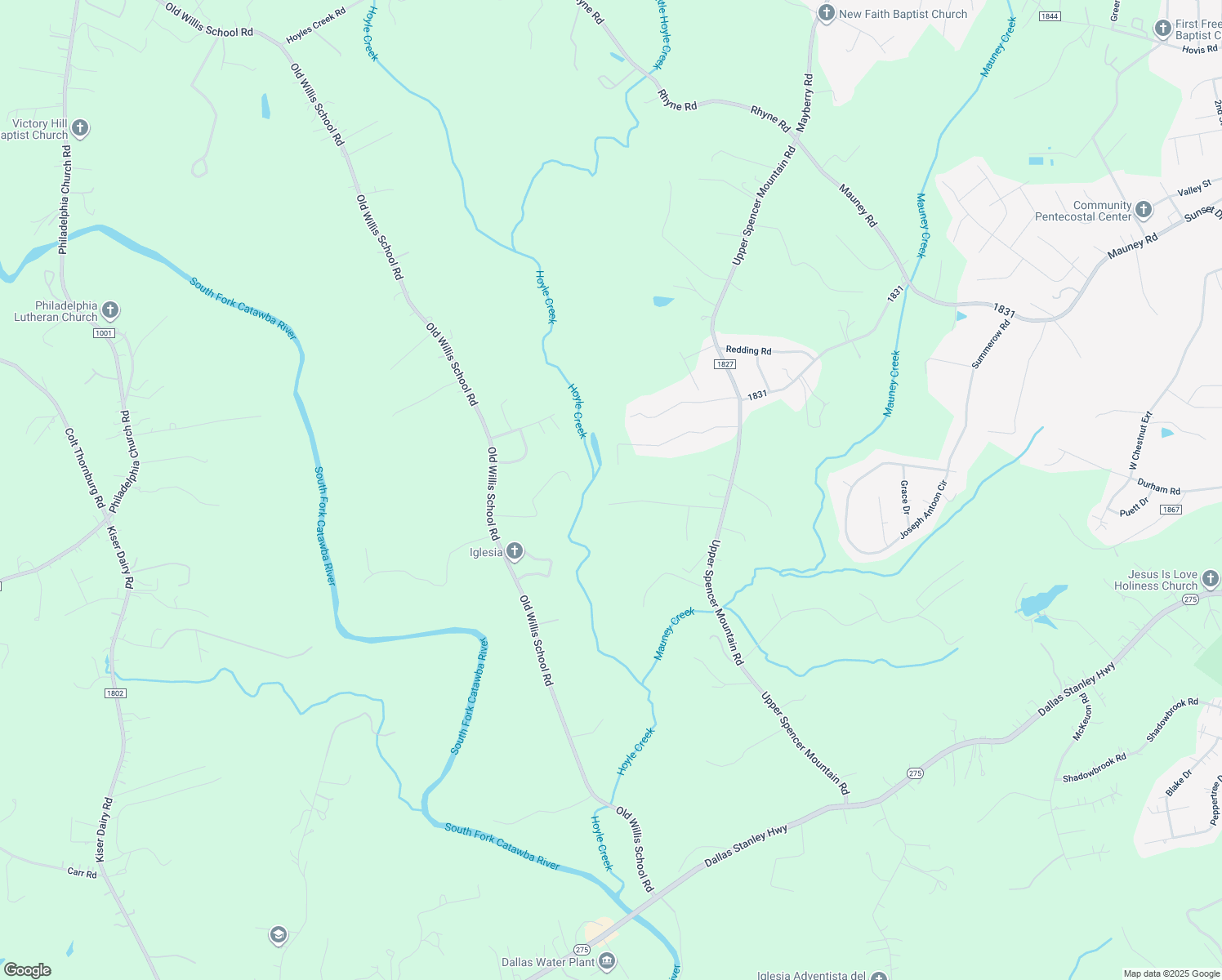 map of restaurants, bars, coffee shops, grocery stores, and more near 208 Rainbow Drive in Stanley