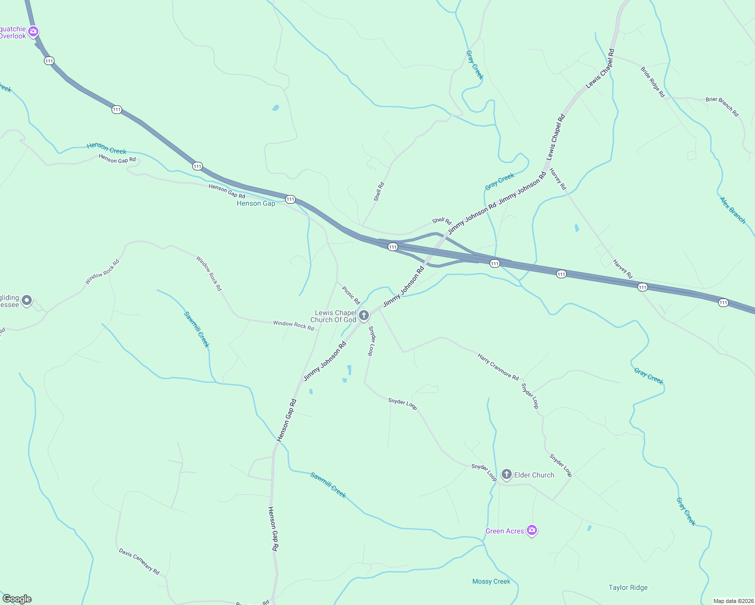 map of restaurants, bars, coffee shops, grocery stores, and more near 523 Lewis Chapel Road in Graysville